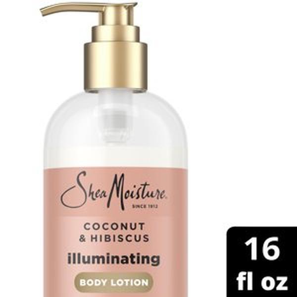 SheaMoisture Illuminating Moisturizing Body Lotion Coconut Oil & Hibiscus Dry Skin, 16 oz