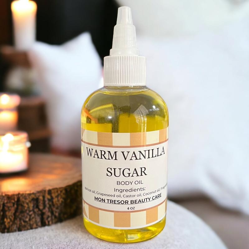 Warm Vanilla Sugar moisturizing body oil, hydrating body oil, for all skin types natural