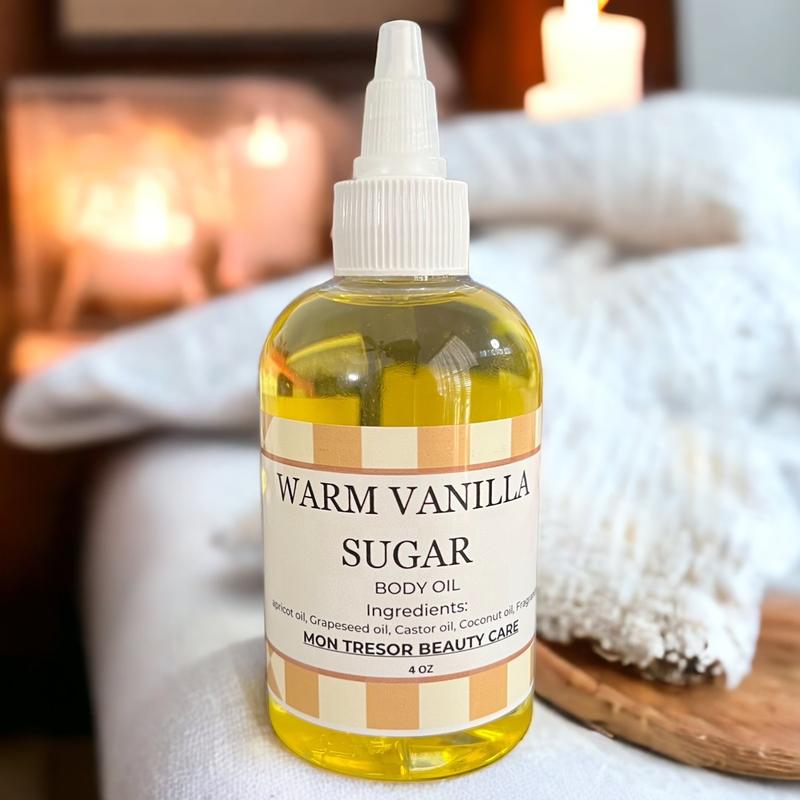 Warm Vanilla Sugar moisturizing body oil, hydrating body oil, for all skin types natural