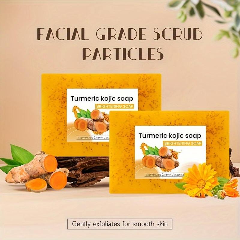 Turmeric Soap Set, 8 Counts Turmeric Soap Bar with 2 Counts Turmeric Essential Oil, Deep Cleansing & Moisturizing Soap Bar Set for Hair & Skin