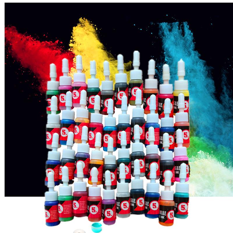 40 Colors Bottles Tattoo Ink Set Kits Body Art Tattoo 5ml Professional Beauty Permanent Makeup Tattoo Paints Supplies Black Tattoo Inks