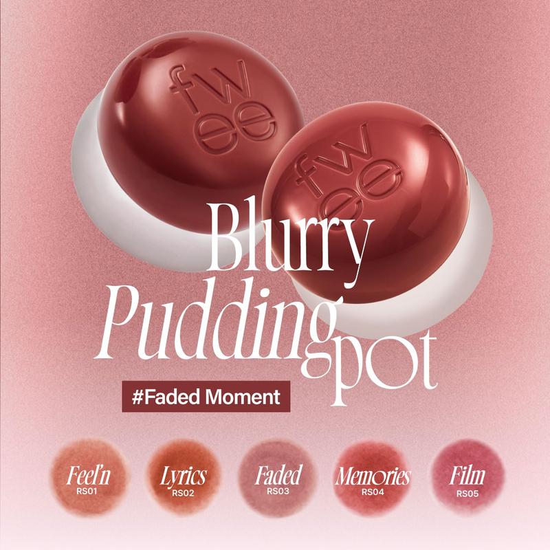 [Fwee] Lip&Cheek Blurry Pudding Pot 5g All In One Makeup Blush Light-weight Multi-Use Matte Finish Blend Powder Smooth Hydrating Cosmetic