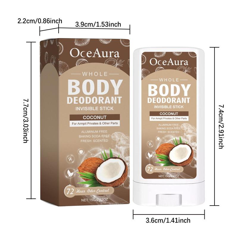 Coconut Extract Deodorant Stick, 1 Box Fresh Body Odor Stopper, In-irritative Anti-bacterial Deodorant Stick for Women & Men Daily Use