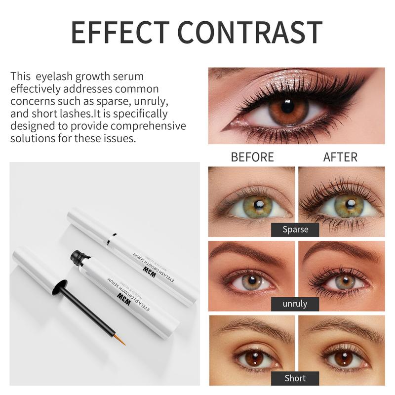 W3W Lash Serum, Eyelash Enhancer Growth Serum, Eyelash Serum, Lash Serum for Eyelash Enhance, Boost Lash Growth Serum, Gentle Formula for Longer, Fuller, and Thicker Lashes, 3ml