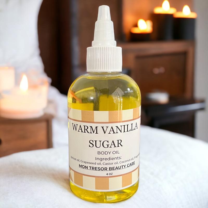 Warm Vanilla Sugar moisturizing body oil, hydrating body oil, for all skin types natural