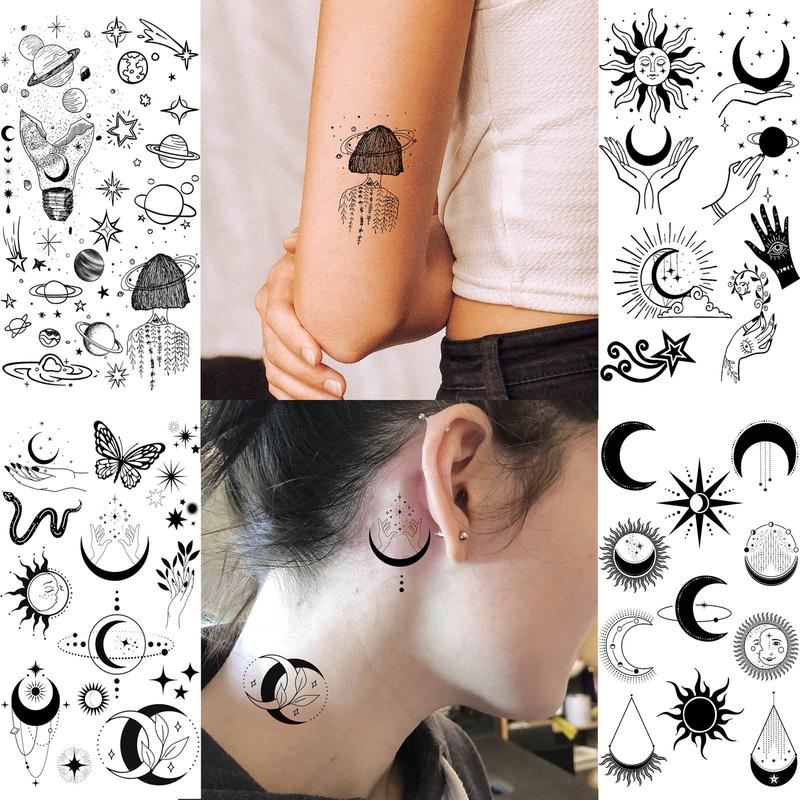 Mixed Style Abstract Pattern Temporary Tattoo Sticker, 15pcs set Waterproof Fake Tattoo Sticker, Body Art Decoration for Women & Men