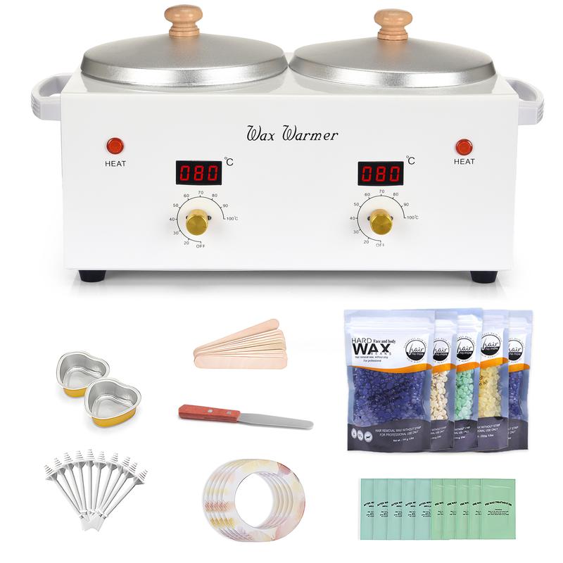 Wax Warmer for Hair Removal, Digital Auto-Temperature Wax Machine, Professional Full Body Waxing Kit, Professional Double Wax Warmer Body Care,Comfort