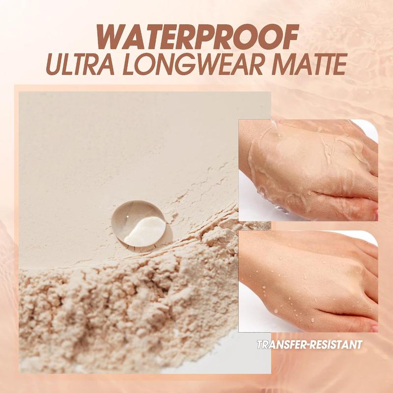 Cosmetic Lightweight Waterproof Powder Foundation - Natural Beige