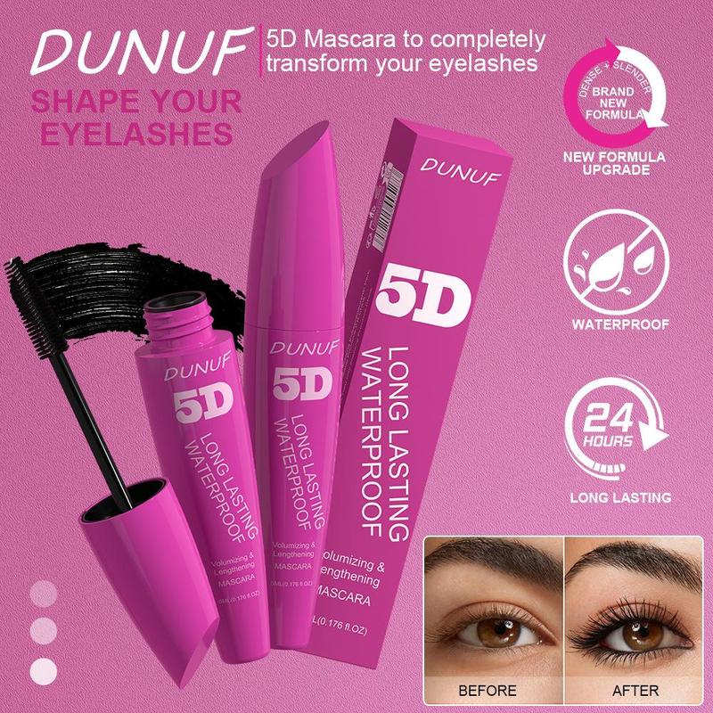 Waterproof Long Lasting Mascara, 1 Count Natural Curl Eyelashes Mascara, Eyelashes Lengthening Volumizing Defining, Professional Eye Makeup Products