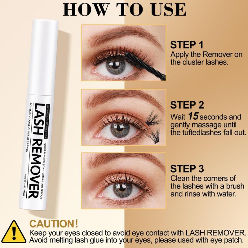 Tubular False Eyelash Glue Cleaner, Self-grafting Eyelash Glue Remover, Eyelash Cleaning Tool for Eye Makeup, Christmas Gift