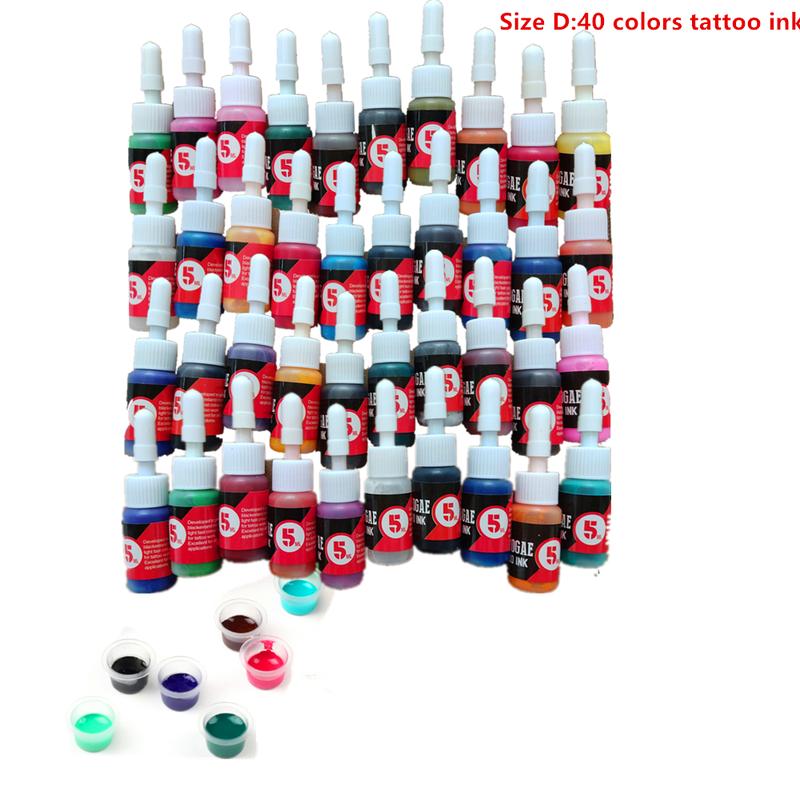 40 Colors Bottles Tattoo Ink Set Kits Body Art Tattoo 5ml Professional Beauty Permanent Makeup Tattoo Paints Supplies Black Tattoo Inks