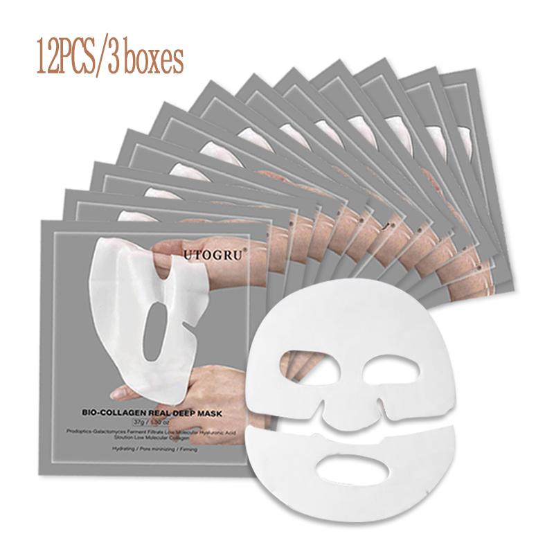 12PCS Collagen Anti-Wrinkle Face Mask| ANTI-WRINKLE OVERNIGHT MASK|Deep  Firming, Facial Mask