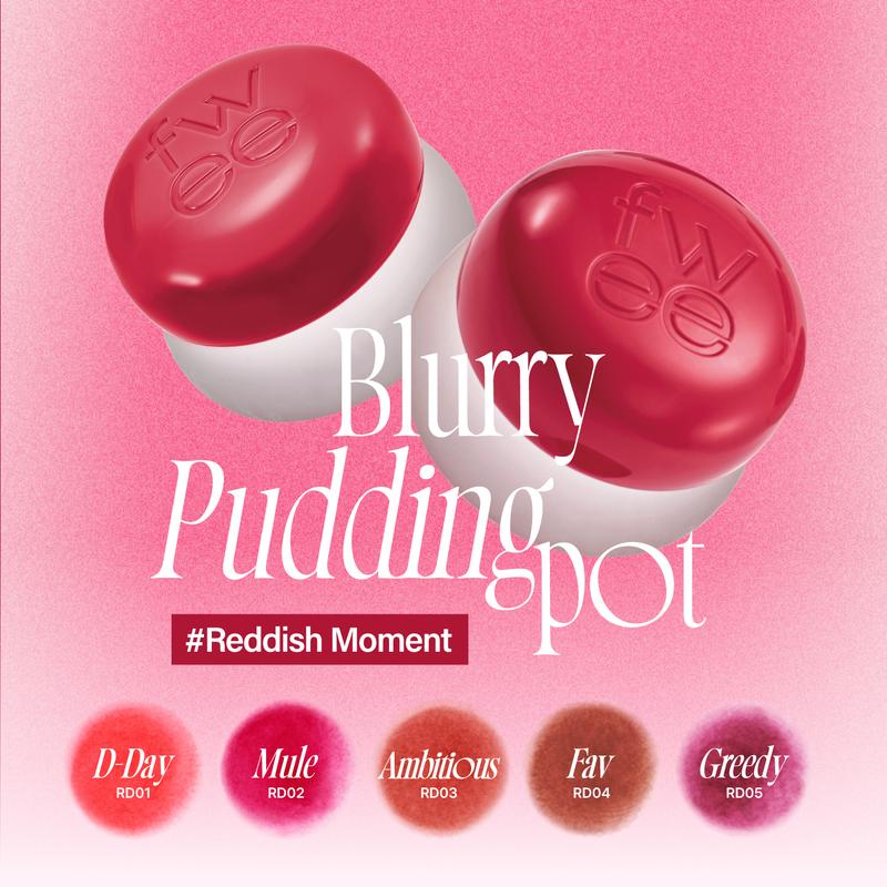 [Fwee] Lip&Cheek Blurry Pudding Pot 5g All In One Makeup Blush Light-weight Multi-Use Matte Finish Blend Powder Smooth Hydrating Cosmetic