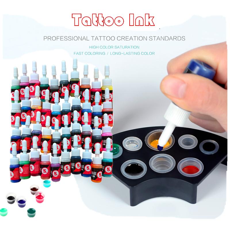 40 Colors Bottles Tattoo Ink Set Kits Body Art Tattoo 5ml Professional Beauty Permanent Makeup Tattoo Paints Supplies Black Tattoo Inks