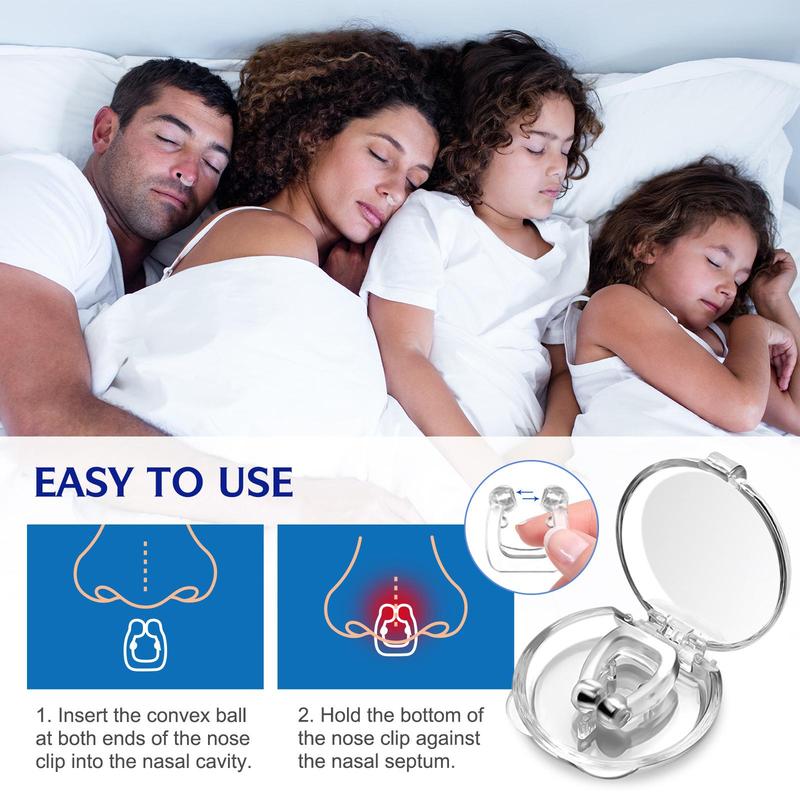 Nose Clip, 6 Counts box Anti-snoring Nose Clip, Silicone Magnetic Nose Clip, Nasal Treatment Product for Improves Breathing Air Flow