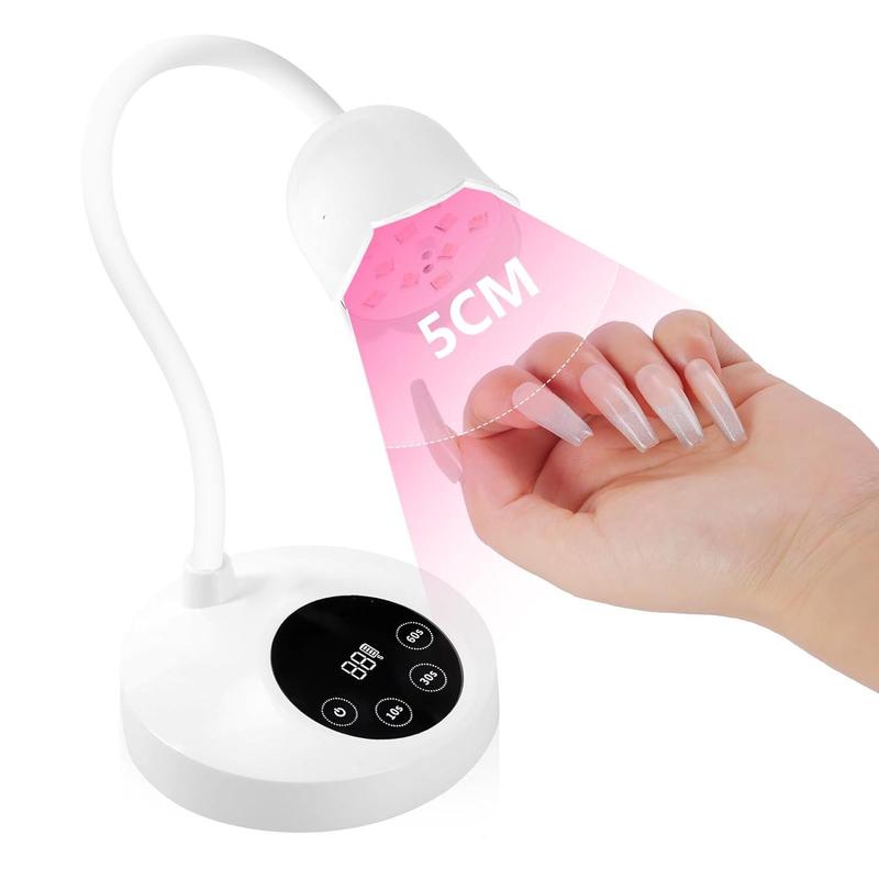 Nail Care UV Nail Lamp, Mini UV Light for Gel Nails Polish, Rechargeable LED Nail Light, Fast Curing Goosenecks UV Lamp for Home Nail DIY Manicure