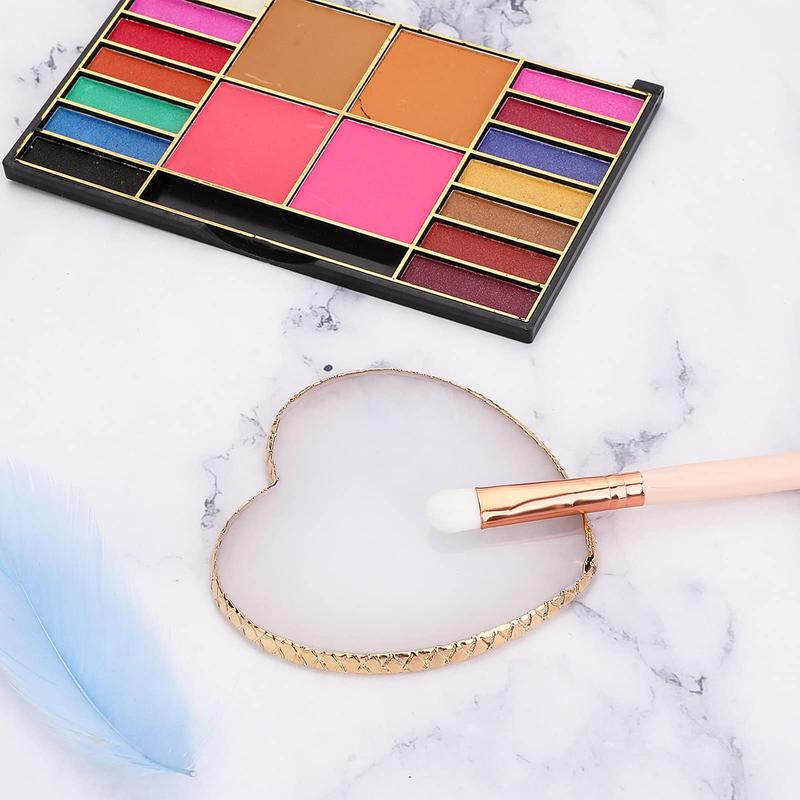 Resin Nail Art Palette Nail Mixing Palette Polish Color Mixing Plate Golden Edge Nail Holder Display Board Heart Shape Cosmetic Mixing Tools ， Summer Gifts