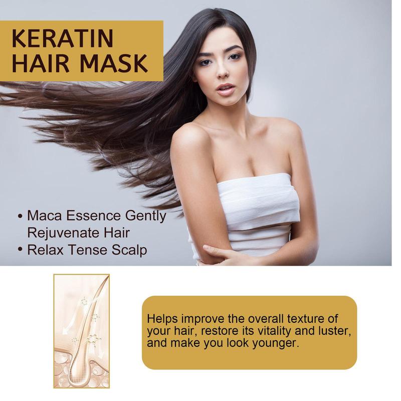 Keratin Hair Mask, 2 Counts set Deep Moisturizing & Nourishing Hair Mask, Hair Care & Styling Product for Dry & Damaged Hair