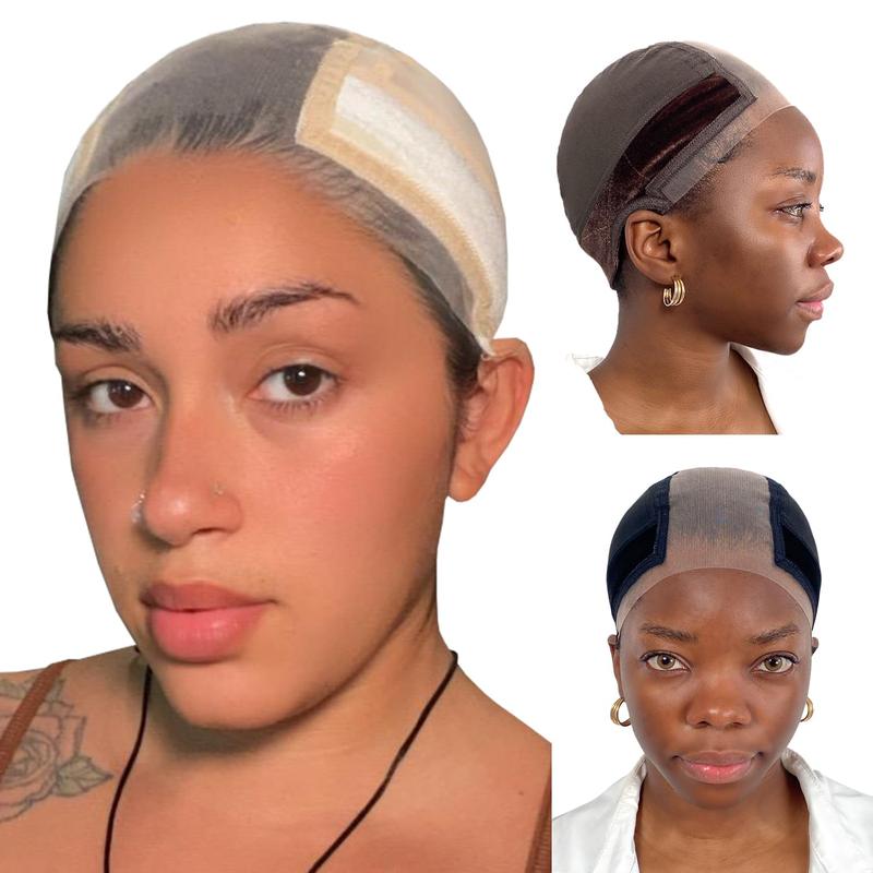 Adjustable Wig Grip Caps for Keeping Wigs in Place 4x5 Hd Transparent Lace Grip Band Make Your Wigs Glue Free Non Slip Caps for Black Women Daily Use