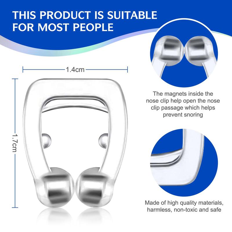 Nose Clip, 6 Counts box Anti-snoring Nose Clip, Silicone Magnetic Nose Clip, Nasal Treatment Product for Improves Breathing Air Flow