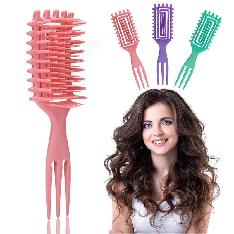 Hollow Out Hair Brush, 1 3counts Hair Styling Comb, Scalp Massage Comb, Curly Hair Detangling & Styling Tool, Hairdressing Comb for Women & Men