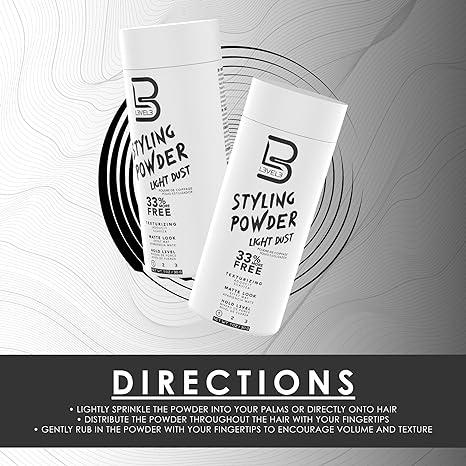 L3 Level 3 Light Hold Styling Powder - Natural Matte Hairstyle - Texturizing and Volumizing Haircare Finish