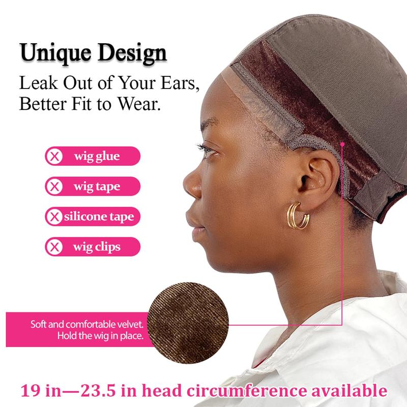 Adjustable Wig Grip Caps for Keeping Wigs in Place 4x5 Hd Transparent Lace Grip Band Make Your Wigs Glue Free Non Slip Caps for Black Women Daily Use