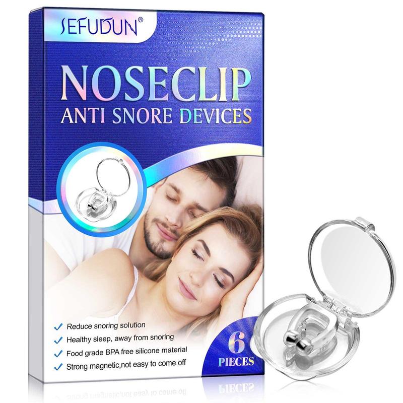 Nose Clip, 6 Counts box Anti-snoring Nose Clip, Silicone Magnetic Nose Clip, Nasal Treatment Product for Improves Breathing Air Flow