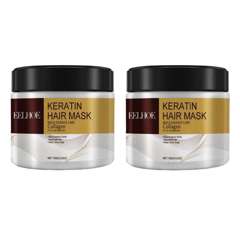 Keratin Hair Mask, 2 Counts set Deep Moisturizing & Nourishing Hair Mask, Hair Care & Styling Product for Dry & Damaged Hair