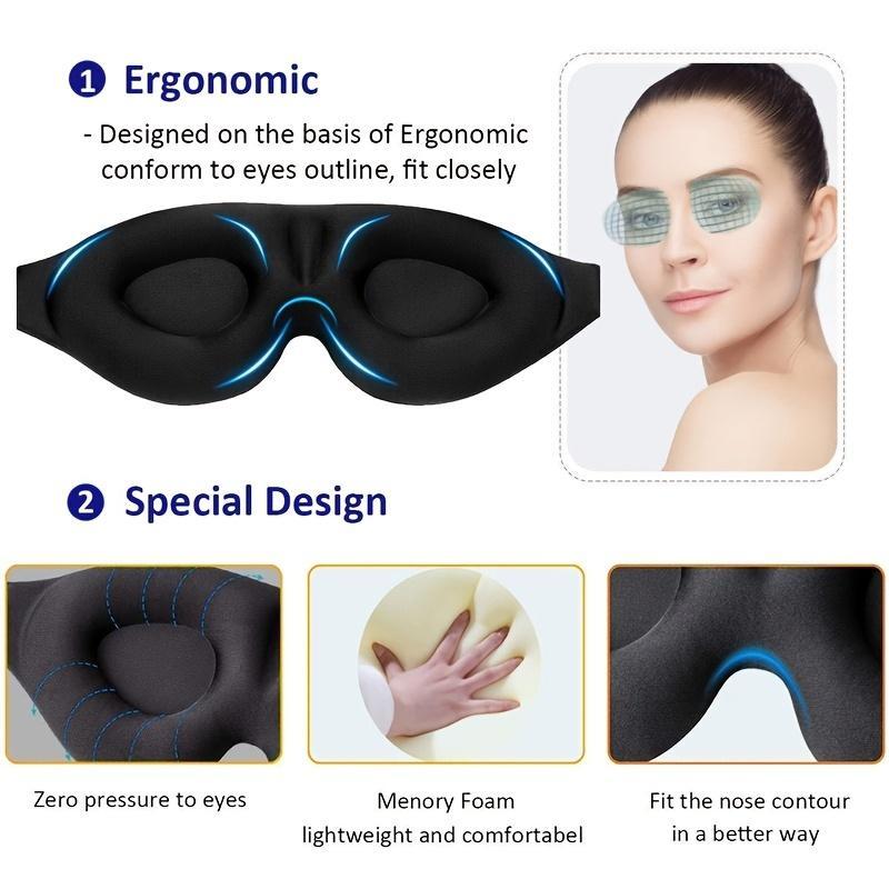 Summer Travel 3D Memory Foam Sleep Eye Mask, Rebound Sleep Eye Mask for Men & Women, Soft Comfortable Sleeping Eye Mask, Christmas Gift