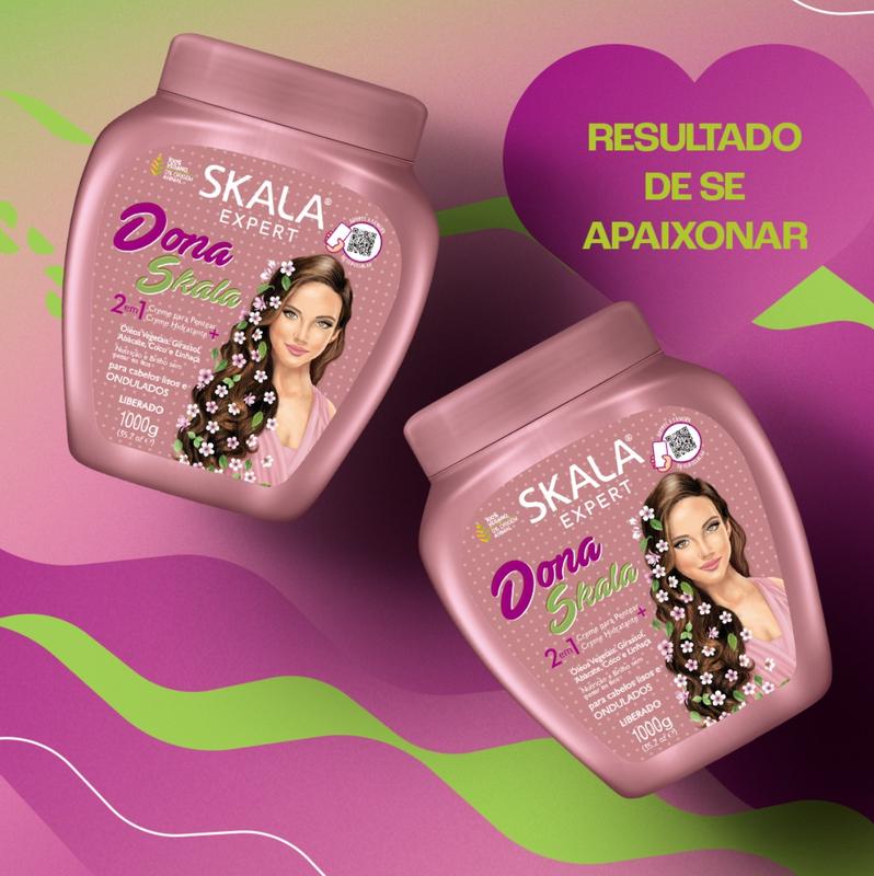 SKALA Dona Skala Hair - Helps to make your Hair Stronger and Glossier. - 2 in 1 Conditioning Treatment Cream, Net 35.27 Oz (Pack of 1) VEGAN.