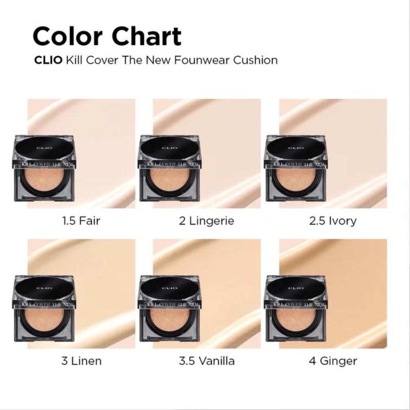 Clio Kill Cover The New Founwear Cushion SPF 50+, PA+++ Refill Included (15gX2)