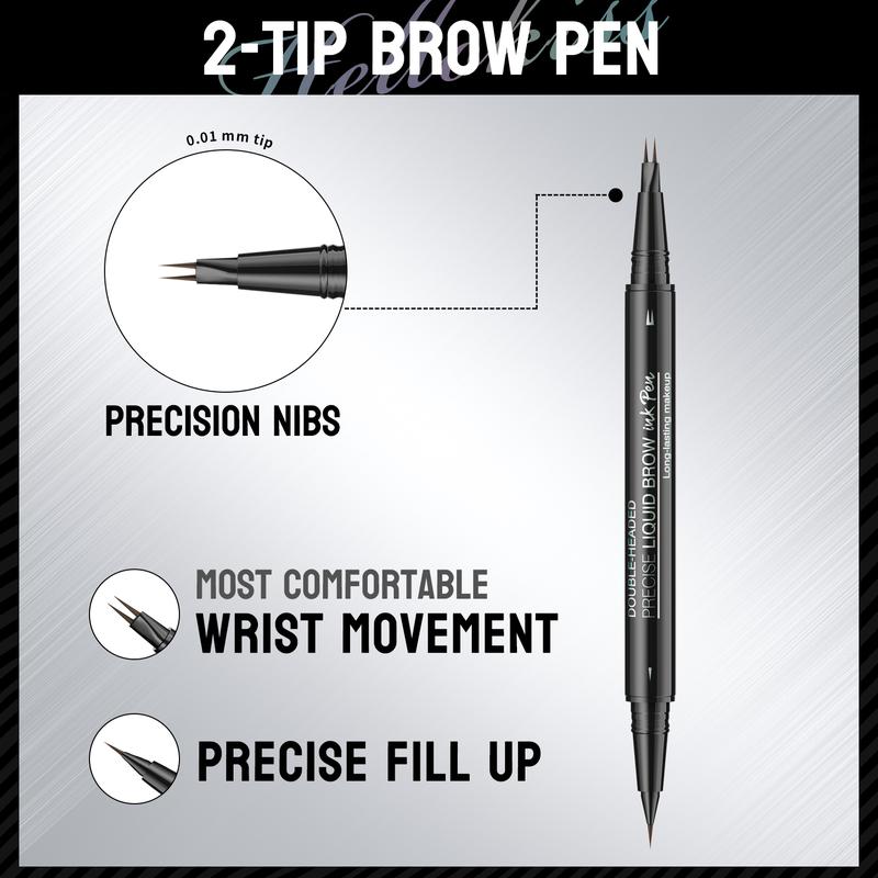 High-Precision Curved Eyebrow Pen - Create Natural Hair-Like Brows, 2-in-1 Dual-Ended Eye Brow Pencils, Waterproof Makeup tool, Flawless Cosmetic Gift