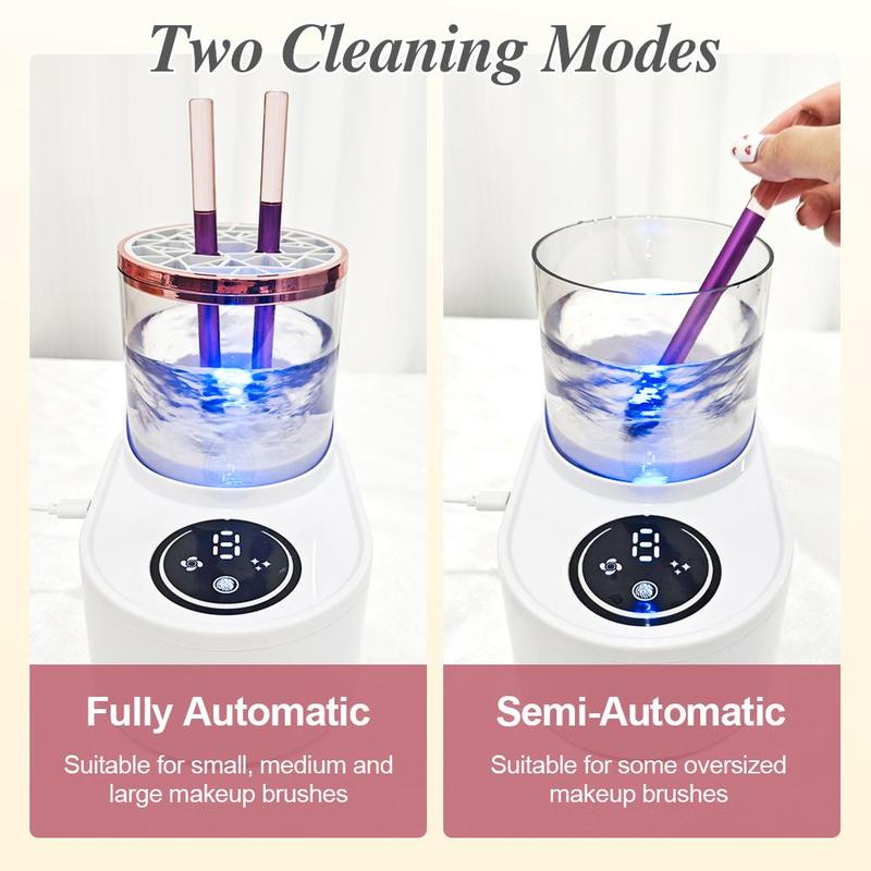 Electric Makeup Brush Cleaner, 1 Set USB Rechargeable Makeup Brush Cleaning Machine with Brush Holder & Cleansing Fluid, Professional Makeup Tool for Women, Christmas Gift