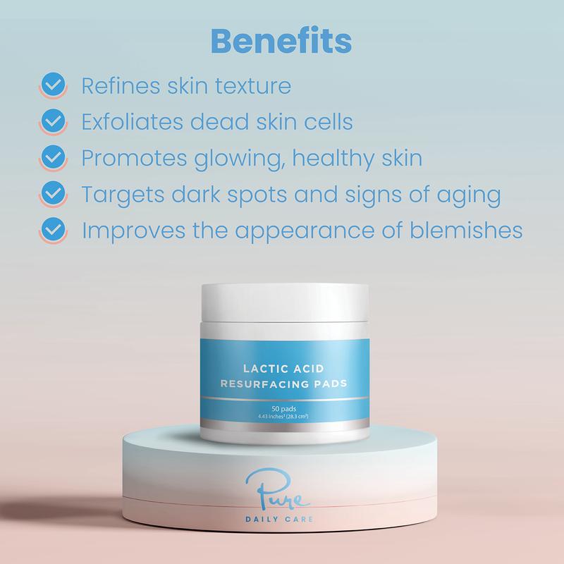 Pure Daily Care Lactic Acid Resurfacing Peel Pads - Exfoliating, Toning and Brightening Treatment - Skincare