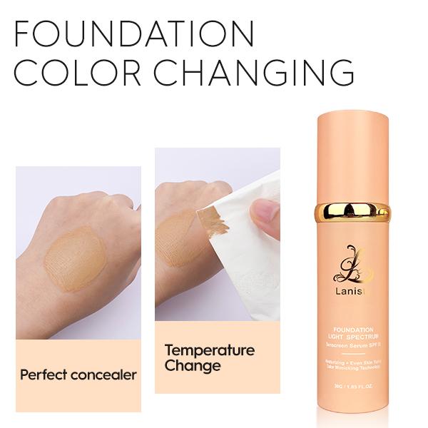 Lanisty  Foundation 4 in 1-Light Spectrum for Flawless Makeup Foundation  Sunscreen Spf50+   Oil Control Moisturizing Hydrating Clear Color