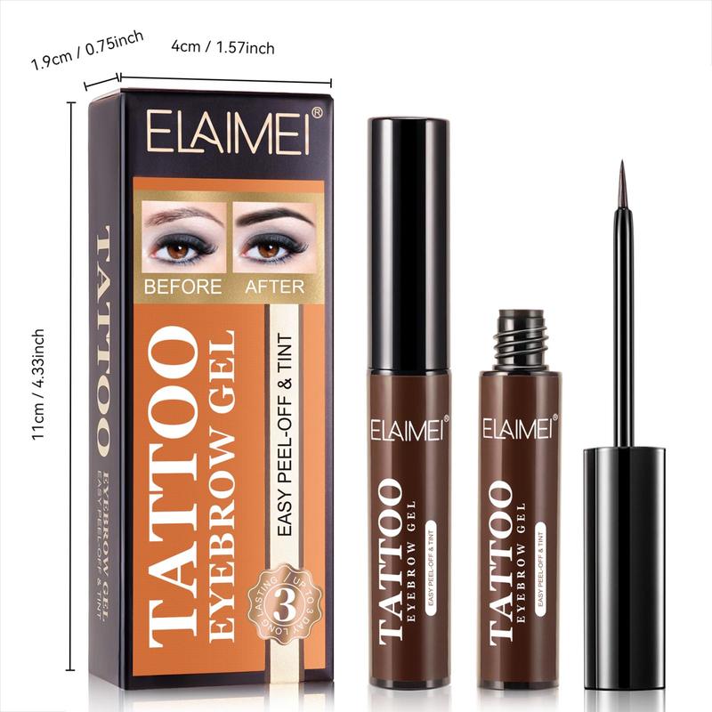 Eyebrow Tattoo Gel, 1 Set Easy To Operate Eyebrow Gel with Eyebrow Stencils, Accurately Outline A Variety Of Eyebrow Shapes, Easy To Remove Makeup