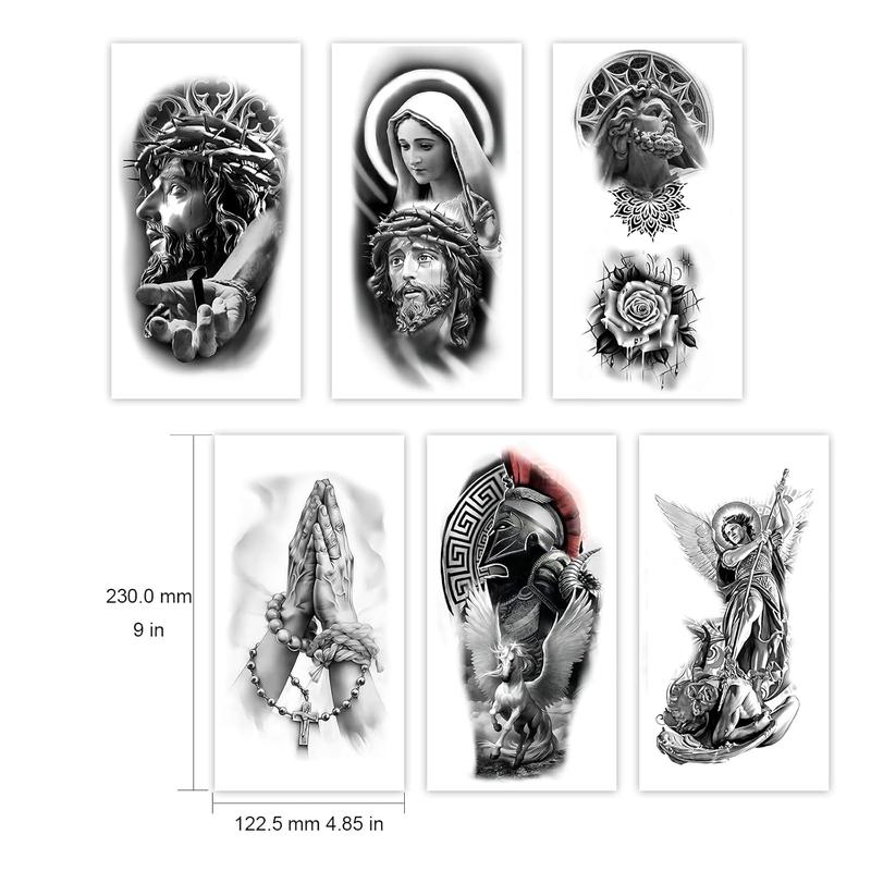 Temporary Religious Tattoos, Angels, Jesus, Mary, Stickers, Jesus Temporary Tattoo, Christ Temporary Tattoo, Angel Temporary Tattoo, arge temporary tattoos for men women