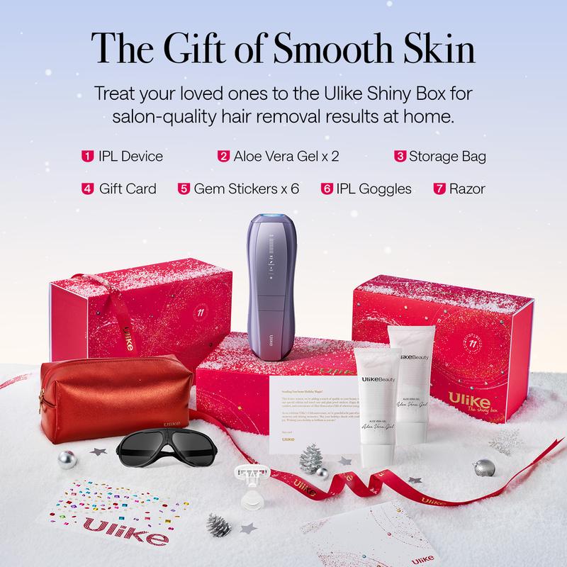 [Holiday Gift Set]Ulike Laser Hair Removal, Air 10 IPL Hair Removal Device with Ice Cooling, Dual Lights, Skin Sensor & SHR Mode for Women & Men, Long-Lasting & Salon-liked Hair Removal Nearly Painless Result at Home, Christmas Present