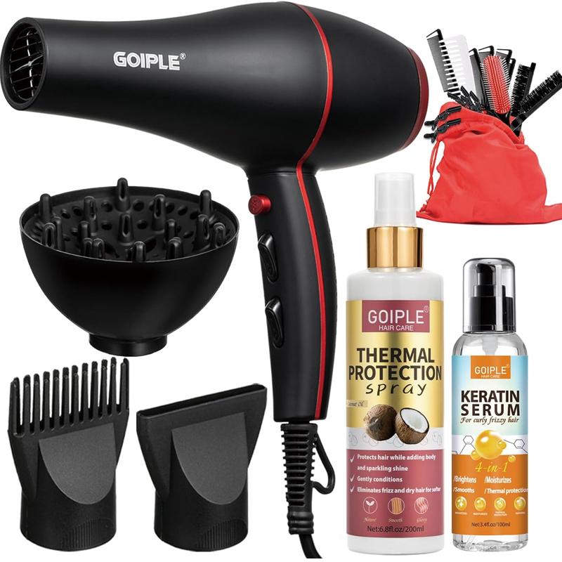 Hair Dryer Kit with Ionic Technology for Women and Men - Lightweight, Low Noise, and Perfect Blow Dry Results Every Time