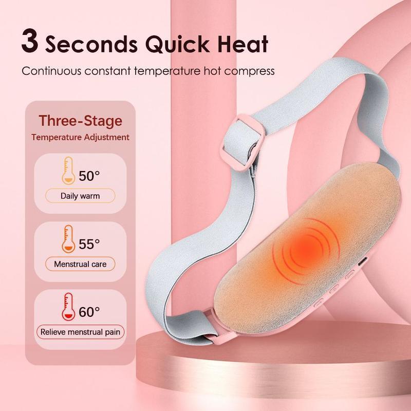 USB Rechargeable Menstrual Heating Pad, Smart Uterus Warmer Belt, Vibrating Abdominal Massager, Warmer Waist Massager for Women, Christmas Gift