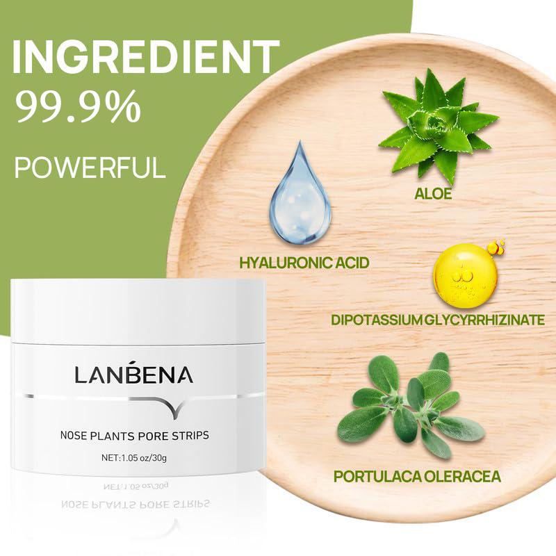 LANBENA Blackheads & Whiteheads Removal Kit for Clear, Radiant Skin: Facial Exfoliating Power, Deep Cleansing, 30g Clay Mask, and Nasal Strips for a Fresh-Faced Glow!