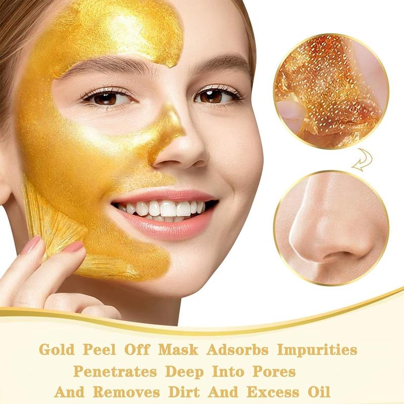 [+5$ Get 2Pcs] Gold Peel-Off Face Mask, for all skin types,Blackhead Remover Face Mask, Anti-Wrinkle Mask