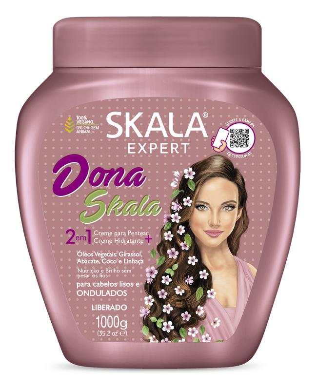 SKALA Dona Skala Hair - Helps to make your Hair Stronger and Glossier. - 2 in 1 Conditioning Treatment Cream, Net 35.27 Oz (Pack of 1) VEGAN.