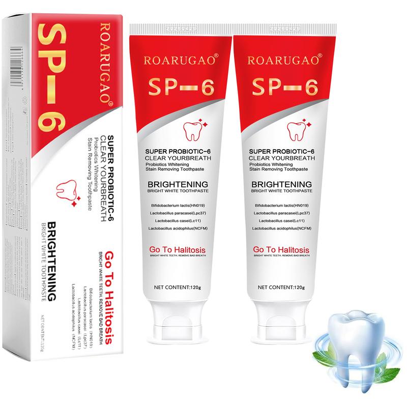 SP-6 Toothpaste, Super sp6 brightening Oral probiotic Pasta Dental, sp 6 Bright White Toothpaste for Stain Removing, Fresh Breath & Teeth Health