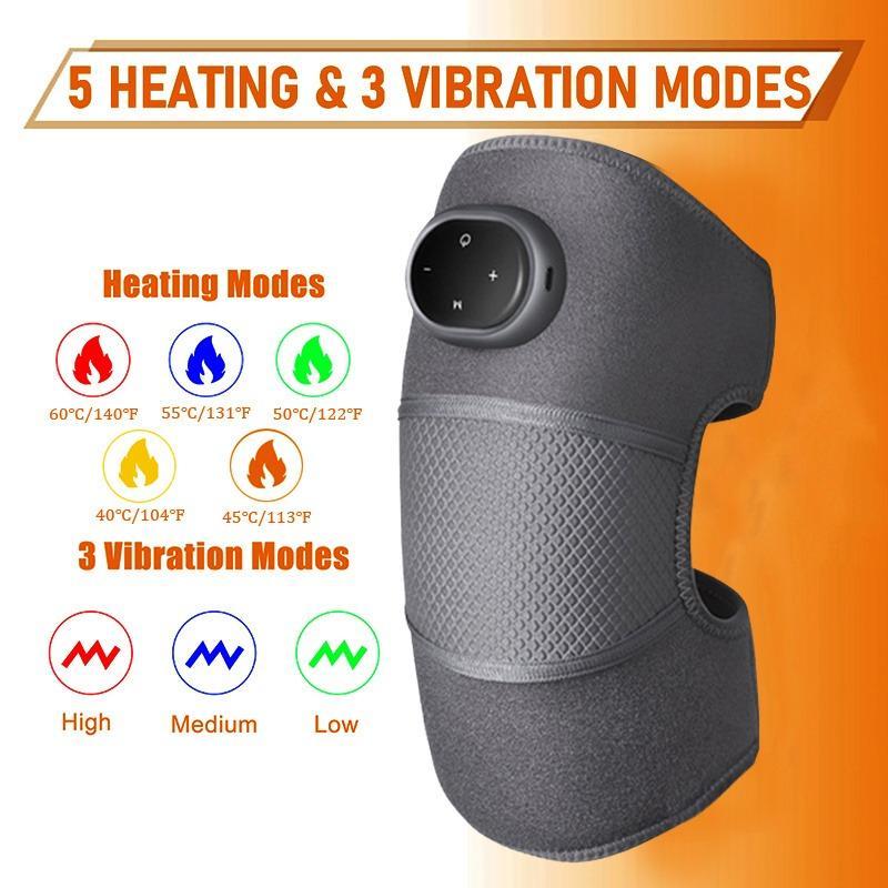 Heated Knee Massager, 1 Set Comfort Adjustable Modes Body Care Knee Warmer Pad with Charging Cable, Lightweight Knee Pads Personal Care Appliances for Home & Travel