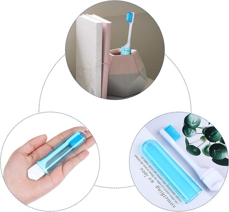 Travel Toothbrush Bulk Folding Mini Toothbrush with Toothbrush Case Soft Potable Travel Size Toothbrush Individually Wrapped Small Toothbrush for Travel Camping(4 Pieces,Bright Color) Oral Comfort