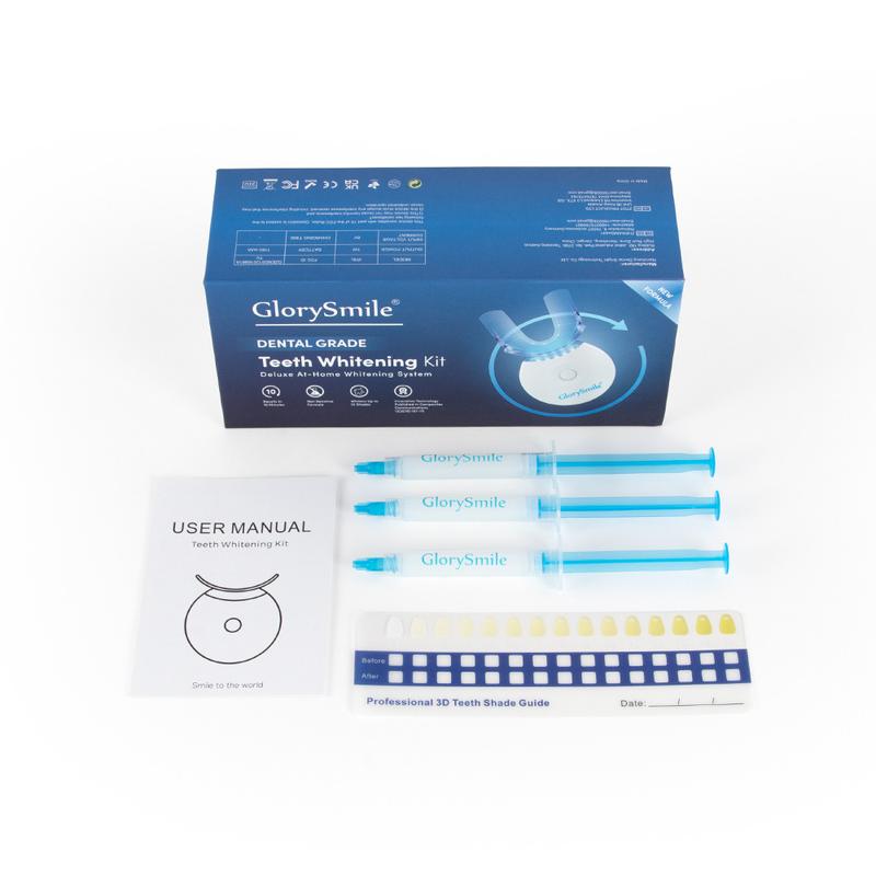 Teeth Whitening Kit - 5X LED Light Tooth Whitener with 3 Carbamide Peroxide Teeth Whitening Gel , Dental-Grade Whitening Teeth Whitening Kit Helps to Remove Stains from Coffee, Smoking, Wines, Soda, Food glory smile