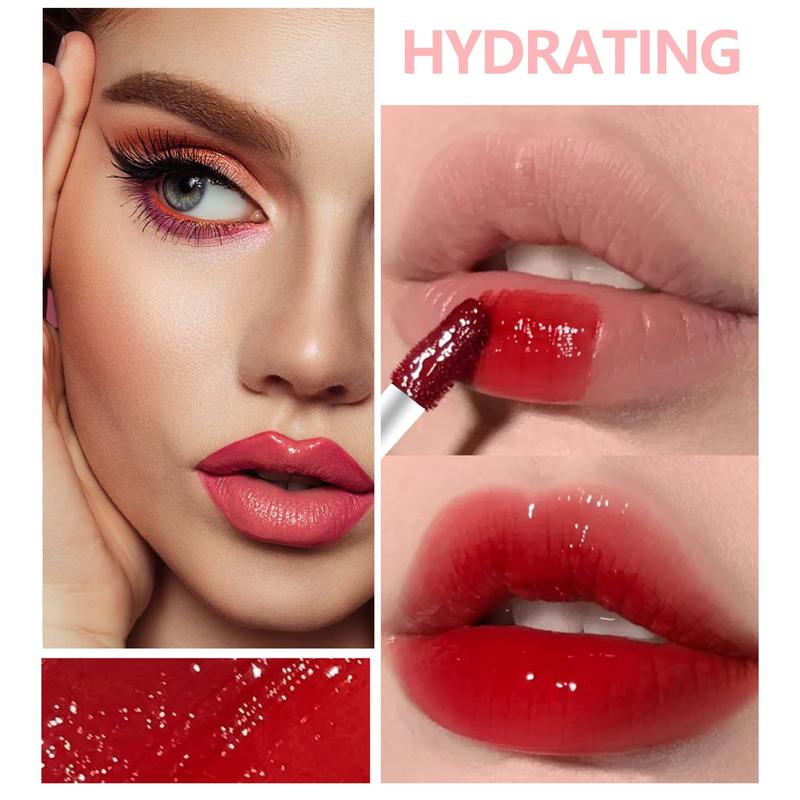 6 Colors Lip Tint Stain Mini Liquid Lipstick, Lip Gloss Moisturizing Natural, Multi-Use Lip and Cheek Tint, Non-Stick Cup, Lightweight, High Pigment Color and Instant Shine, Cheeky, Long-Lasting, Vivid Color Makeup