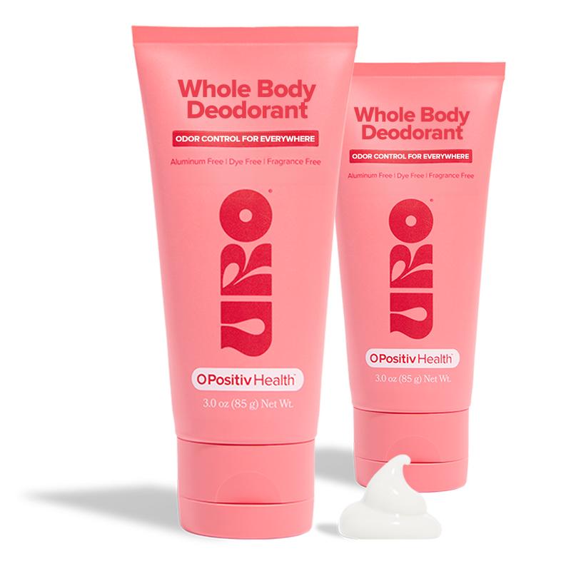 URO Whole Body Deodorant - 2 Tubes - Hypoallergenic, unscented, aluminum-free cream deodorant